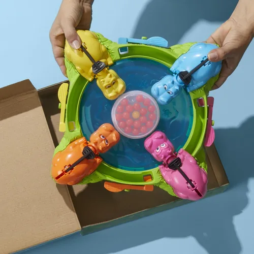 Vista 3 de Hasbro Gaming Juego de hipopótamos hambrientos hambrientos para preescolares Relanzamiento instantáneo de mármol, fácil instalación