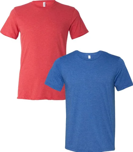 Vista 26 de Bella Canvas 3413c para hombre (1) Triblend verde + (1) Triblend rojo