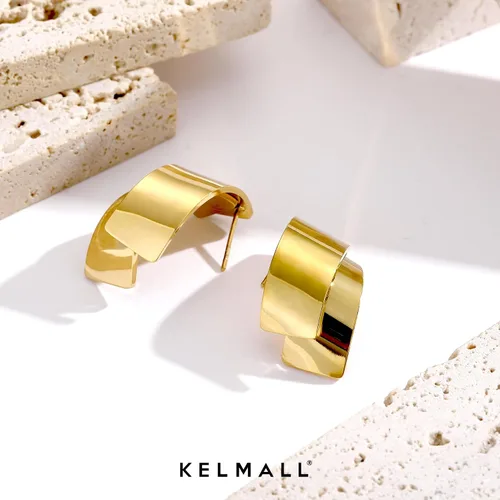 Vista 41 de KELMALL Aretes tipo argolla de oro de 14 quilates para mujer, hipoalergénicos, gruesos, redondos, no se deslustra, para orejas sensibles