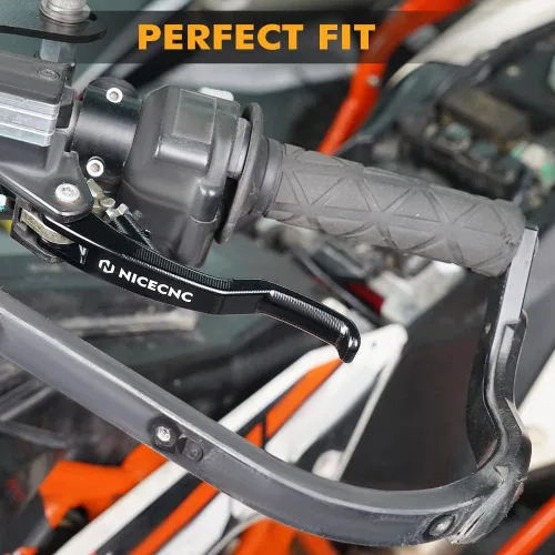 Vista 2 de NICECNC Maneta de embrague corta negra compatible con KTM 690 Enduro R/SMC R 2014-2023, 1290/1190/1090/1050 Adventure 2013-2020, Husqvarna 701