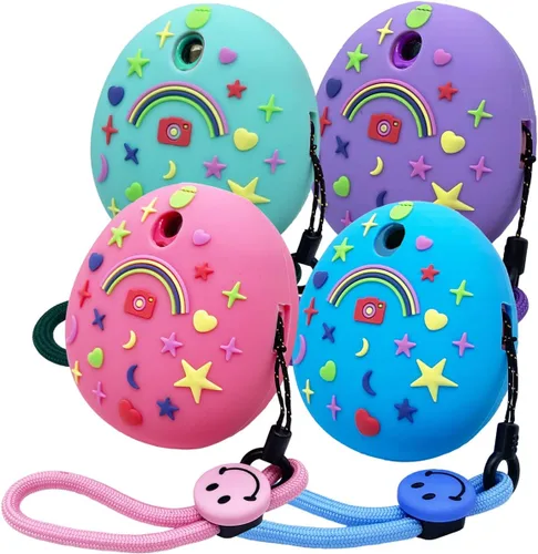 Vista 4 de JCHPINE Estuche de transporte duro y funda de silicona compatible con la máquina de juego de mascotas virtuales interactivas Tamagotchi Pix Azul