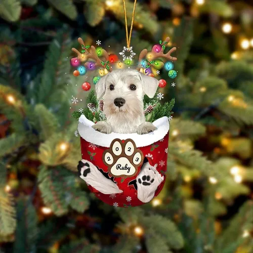 Vista 177 de Adornos personalizados de Pug cervatillo – Decoración personalizada para árbol de Navidad con patas de bolsillo de nieve