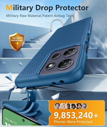 Vista 448 de FNTCASE Funda para iPhone 17 Pro: Fundas delgadas translúcidas de color azul claro compatibles con MagSafe, protección completa de la cámara