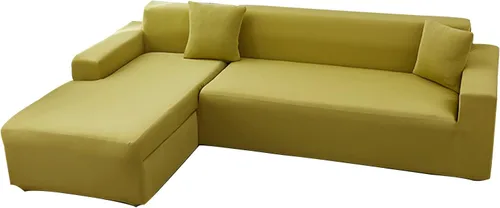 Vista 18 de Fundas para sofá modular, 2 piezas, funda de sofá de alta elasticidad en forma de L para 5 y 6 plazas, funda de sofá de tela de elastano