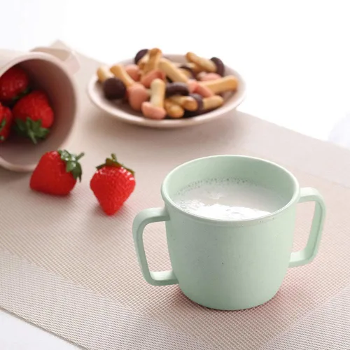 Vista 5 de Tazas de fibra de bambú de tamaño pequeño de 7.8 fl oz para adultos y niños, juego de 4 tazas irrompibles para agua, leche, jugo, té