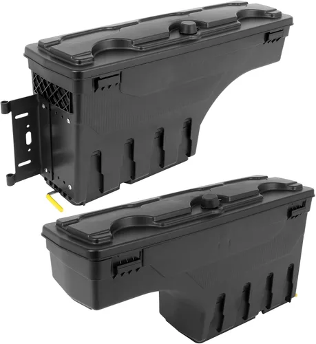 Vista 14 de Caja de almacenamiento para caja de camión, tapa con cerradura con llave, almacenamiento de caja de camioneta abatible, compatible con Jeep Wrangler