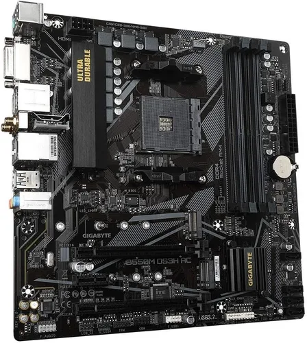 Vista 6 de [Renovado] GIGABYTE B550M DS3H AC - Tarjeta madre compatible con AM4 AMD/B550/Micro ATX/Dual M.2/SATA 6Gb/s/USB 3.2 Gen 1/PCIe 4.0/HMDI/DVI/DDR4