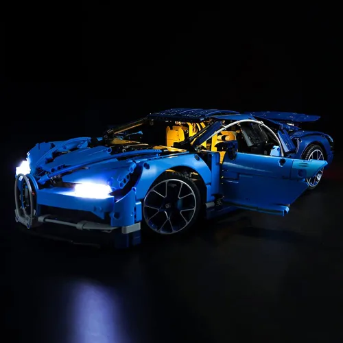 Vista 2 de T-Club Kit de luz LED para (Bugatti Chiron), kit de iluminación compatible con Lego 42083
