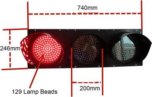 Vista 3 de Semáforo LED industrial de 7.874 in (8 pulgadas), 3 luces rojas, amarillas, verdes, luz de señal de tráfico para PC, carcasa de PC, impermeable