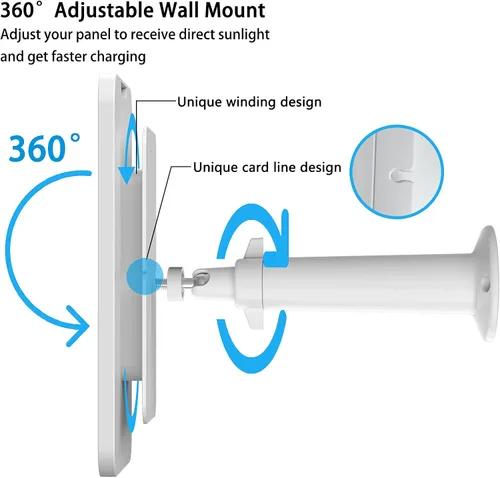 Vista 5 de Carga de panel solar de 4 W compatible solo con cámara de seguridad SimpliSafe para exteriores, con cable de carga impermeable de 13.1 pies, IP65