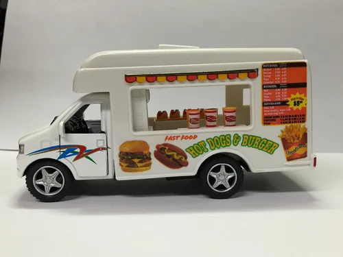 Vista 3 de KinsFun Camión de comida Die Cast Metal 5 pulgadas Pullback Action