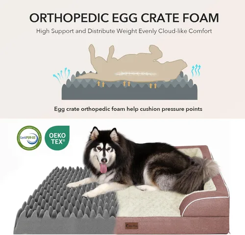 Vista 86 de Camas ortopédicas para perros grandes, cama de espuma viscoelástica impermeable para mascotas grandes con lados 89x56 cm, sofá para perros grandes