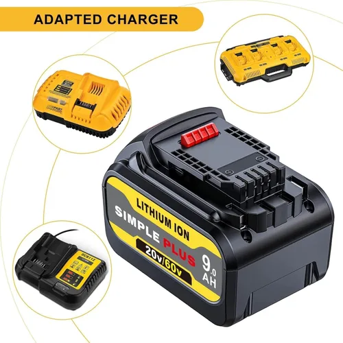 Vista 5 de 9000mAh Reemplazo para DeWalt 20V-60V MAX Batería DCB609 Compatible con DeWalt 20V/60V MAX Herramientas Eléctricas y Cargadores