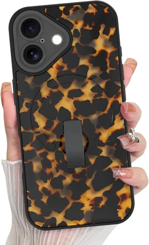 Vista 195 de KANGHAR Compatible con iPhone 17 Pro Case Spot Pattern - Negro Mancha rosada negra
