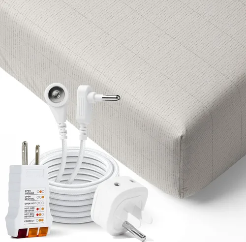 Vista 2 de Sábana ajustable GroundLuxe de fibra de plata 10% orgánica