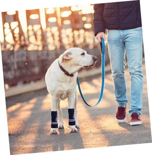 Vista 5 de Toddmomy Protector de codo de perro para mascotas, mangas de punto para piernas, cubiertas cálidas para piel sensible, elástico duradero
