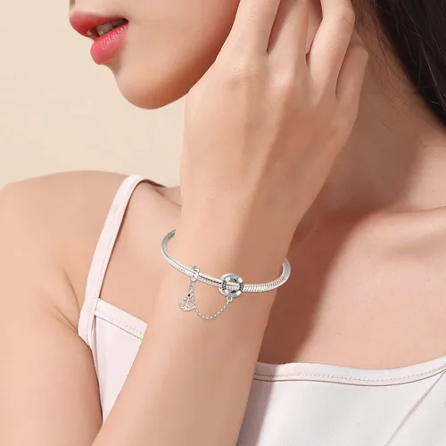 Vista 5 de Annmors Jewelry Love Heart Charms for Woman-925 Sterling Silver Dangle Pendant Bead with Cubic Zirconia,Girl Jewelry Beads DIY Gifts for Women