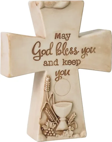 Vista 8 de DreamsEden Figura religiosa pequeña de 4.7 pulgadas con cruz de Jesús, figura religiosa de pequeño Jesús que lleva la cruz en el camino al calvario