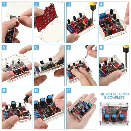 Vista 6 de Kit generador de señal, XR2206, generador de señal de función precisa, módulo de frecuencia, kit de bricolaje, triángulo sinusoidal, salida