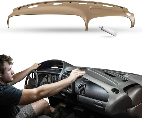 Vista 14 de DASHSKIN Tapa moldeada para salpicadero compatible con Dodge Ram 1500 1998 1999 2000 2001 (98-02 Ram 2500 y 3500) en negro universal, fabricado
