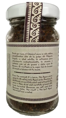 Vista 2 de Gran Mitla Sal de Gusano - Tarro de 50 gramos (1.76 oz) AUTÉNTICA RECETA OAXACANA: Elaborada con una receta familiar tradicional de tres