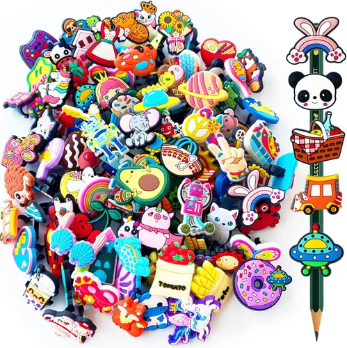Vista 9 de Zddaoole 45 Piezas Decoraciones para Puntas de Lápices, Diferentes Clips Lindos para Lápices, Encantadores Accesorios para Lápices, Adornos a Granel