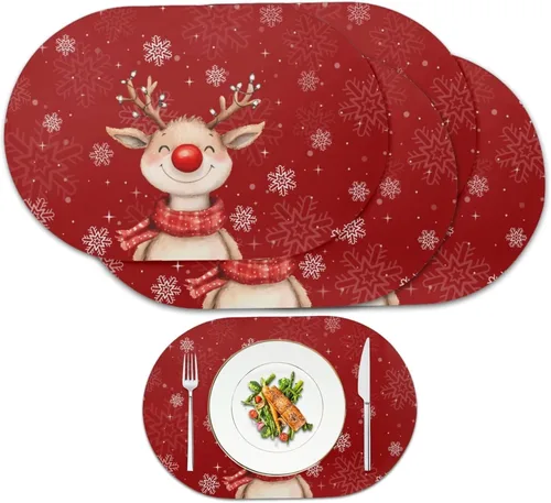 Vista 65 de Autumn Placemats Set of 2 Waterproof Wipeable 12X18 Inch Faux Leather Non Slip Heat Resistant Mats for Thanksgiving Dinner Outdoor Decor