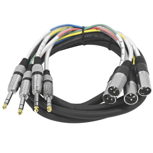 Vista 7 de Seismic Audio - SAXT-4x5M - Cable serpiente de 4 canales TRS de 1/4" a XLR macho - 5 pies de largo - Extremos reparables - Serpiente de efectos