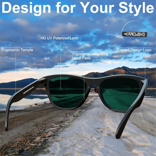 Vista 22 de ROCKNIGHT HD Polarized UV400 Protection Anti Glare Sunglasses TR90 Frame Lightweight Beach Driving