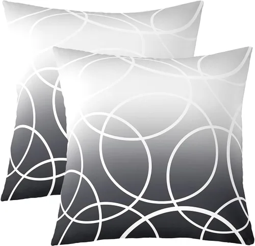 Vista 13 de Juego de 2 fundas de almohada de panal de abeja de 16 x 16 pulgadas, fundas de cojín geométricas hexagonales, fundas de almohada de colmena