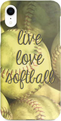 Vista 11 de Inspired Cases - Compatible con iPhone Xs Max - Funda protectora con textura 3D para Apple iPhone Xs Max - Live Love Softball