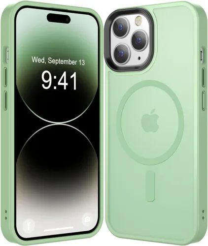 Vista 8 de Fuerte magnético para iPhone 11, compatible con Magsafe, [resistente a caídas de 13 pies] Funda trasera translúcida mate con sensación de piel