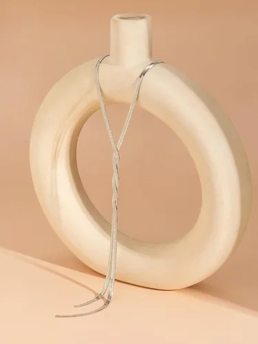 Vista 4 de WDIRARA Collar de cadena larga de serpiente Twist Y Lariat para mujer