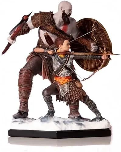 Vista 4 de REOZIGN Figura de Ragnarok, Figuras de acción de Kratos y Atreus, figura de personaje de juego de PVC de 20 cm/7.9 pulgadas estatua de decoración