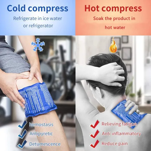 Vista 3 de Paquetes de hielo frío de gel - (juego de 2 piezas) compresa fría/caliente reutilizable suave, proporciona aliviar el dolor articular y muscular.