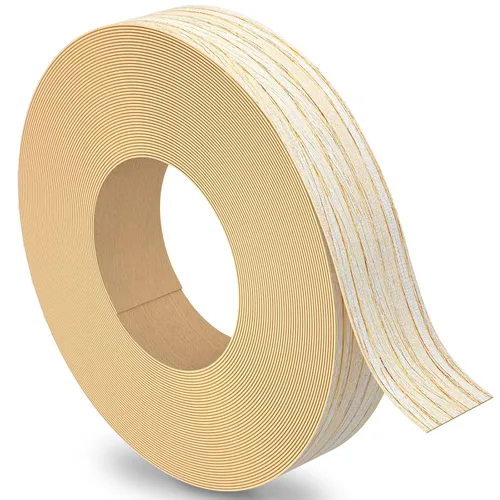 Vista 8 de Bandas de Borde de Abedul, rollo de 1 1/2 pulgadas x 10 pies de Bandas de Borde de Chapa - Pre-encoladas Flexibles, Cinta de Madera Real