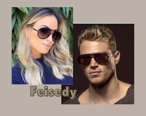 Vista 3 de FEISEDY Gafas de sol clásicas retro estilo piloto para mujeres y hombres, diseño de metal, vintage, de los años 70, gafas de sol redondas B4048