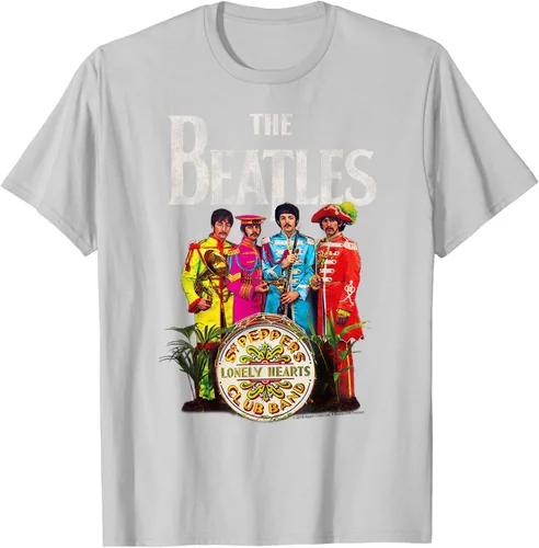 Vista 44 de The Beatles Sgt. Pepper's Lonely Hearts Camiseta de manga corta Negro