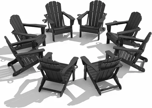 Vista 37 de Domi Folding Adirondack Chair with Cup Holder, Aruba