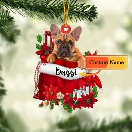 Vista 81 de Perro Akita Inu personalizado en bolsa de regalo, adorno de Navidad, nombre personalizado, regalo para amantes de los perros, familia, Navidad