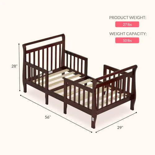 Vista 3 de Cama Infantil Dream On Me modelo Emma, convertible 3 en 1 , Espresso
