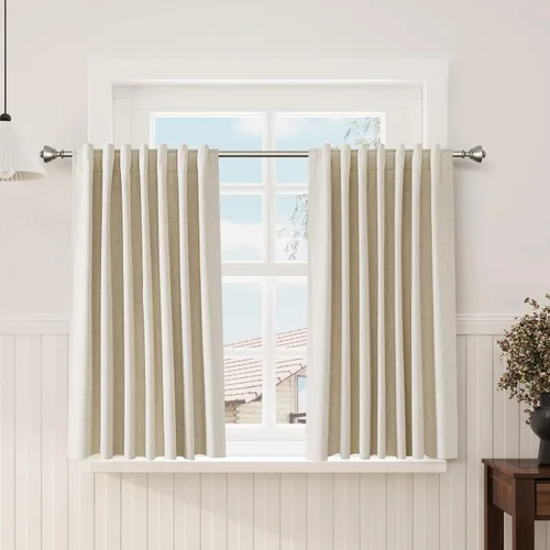 Vista 57 de Nanspring Cortinas de lino 100% opacas para dormitorio, 96 pulgadas de largo, con pestaña trasera, bolsillo para barra, aislamiento térmico, cortina