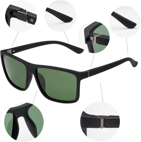 Vista 4 de Gafas de sol polarizadas deportivas para hombre, gafas de marco cuadrado NP1007