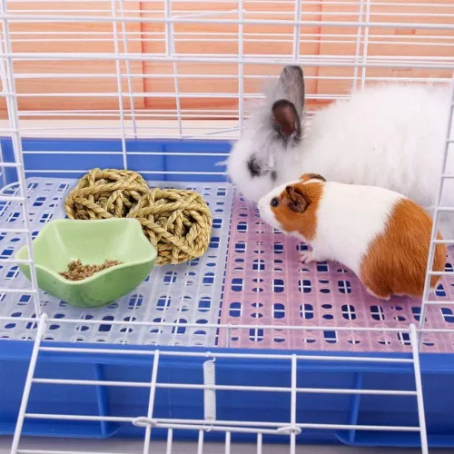 Vista 3 de Hamiledyi 10 bolas de hierba de conejo de 2.8 pulgadas, bolas grandes de conejillo de indias, juguete de enriquecimiento de actividad para conejo