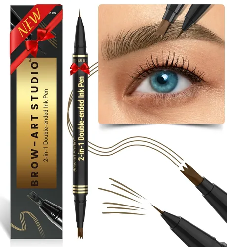 Vista 9 de iMethod Lápiz de microblading para cejas - Lápiz para cejas 2 en 1 de doble punta con aplicador de punta de micro-horquilla de 3 puntas y punta