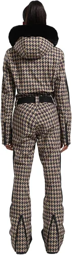 Vista 83 de GSOU SNOW Traje de esquí para mujer, traje de nieve de una pieza, para snowboard, delgado, aislante, impermeable, resistente al viento
