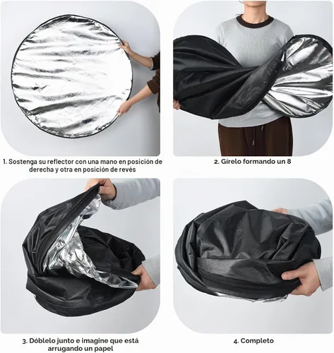 Vista 6 de UTEBIT Kit de Soporte para Reflector de Luz de 80 cm (31 Pulgadas) Difusor 5 en 1, Discos Múltiples Plegables con Bolsa, Soporte de Luz de 48
