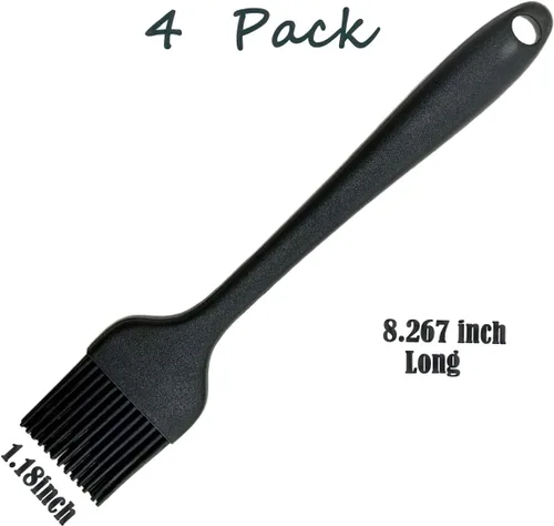 Vista 3 de Cepillo de silicona para cocinar, cepillo de alimentos resistente al calor para barbacoa, cepillo de silicona de grado alimenticio para hornear