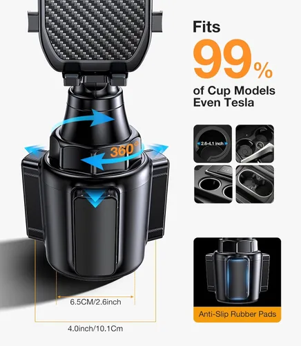 Vista 3 de Coolpow Soporte para Teléfono de Portavasos Soporte para Teléfono de Carro Soporte para Teléfono de Portavasos Montaje para Teléfono【Ultra Estable