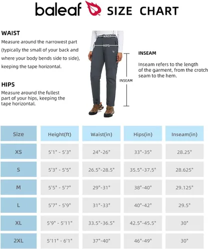 Vista 8 de BALEAF Women's Hiking Fleece-Lined Ski Pants Windproof Water-Resistant Outdoor Insulated Soft Shell